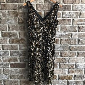 AB Studio Gold Sequin Party Dress